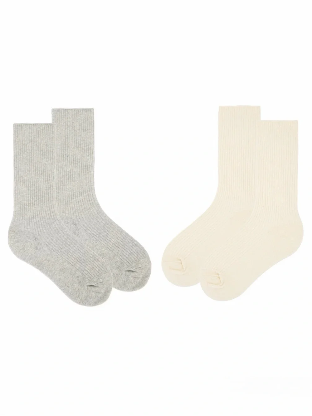 Eterne classic rib socks in heather grey and cream